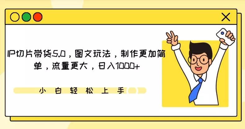 IP切片带货5.0，图文玩法，制作更加简单，流量更大，日入1000+【揭秘】-山河网创