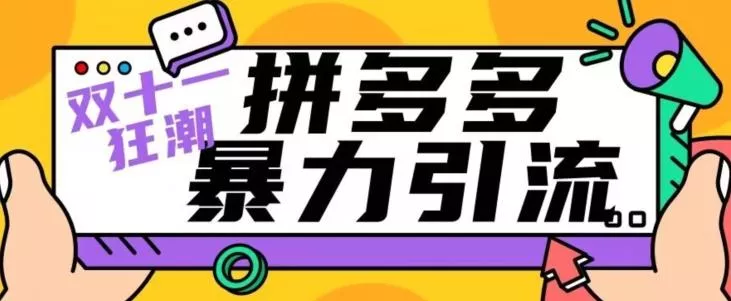 【首发】双十一拼多多暴力引流，日引300+微信-山河网创
