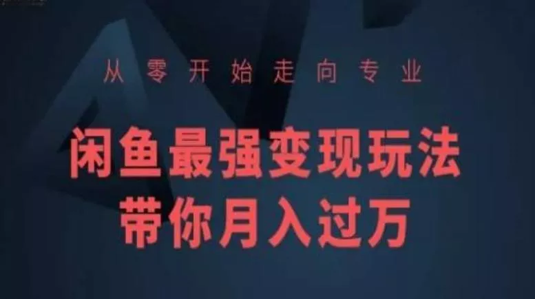 从零开始走向专业，闲鱼最强变现玩法带你月入过万-山河网创