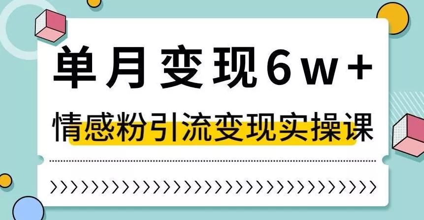 单月变现6W+，抖音情感粉引流变现实操课，小白可做，轻松上手，独家赛道【揭秘】-山河网创