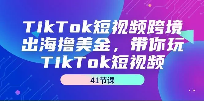 TikTok短视频跨境出海撸美金，带你玩TikTok短视频(41节课)-山河网创