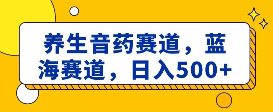 养生音药赛道，蓝海赛道，日入500+【揭秘】-山河网创