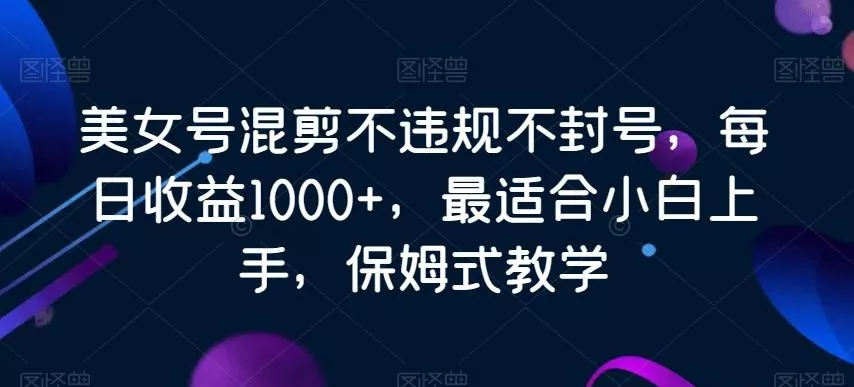 美女号混剪不违规不封号，每日收益1000+，最适合小白上手，保姆式教学-山河网创