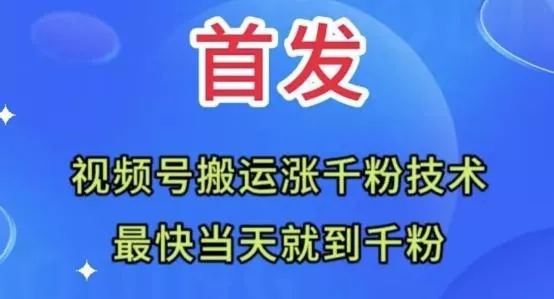 全网首发：视频号无脑搬运涨千粉技术，最快当天到千粉【揭秘】-山河网创