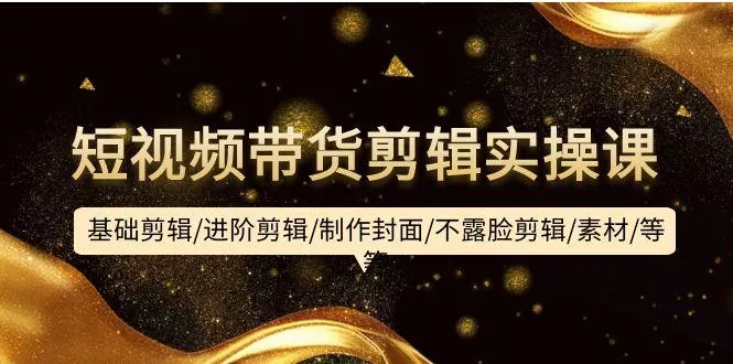 (9887期)短视频带货剪辑实操课：基础剪辑/进阶剪辑/制作封面/不露脸剪辑/素材/等等-山河网创