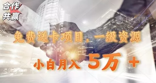 免费送卡项目，一级资源，小白月入5万+-山河网创