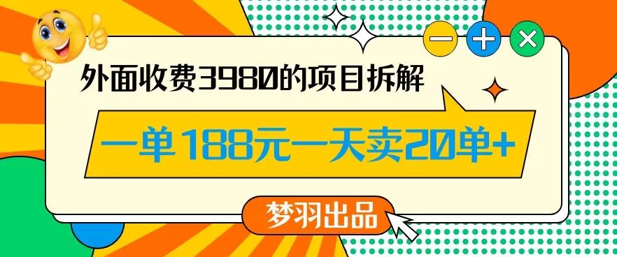 外面收费3980的年前必做项目一单188元一天能卖20单【拆解】-山河网创