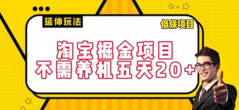 淘宝掘金项目，不需养机，五天20+，每天只需要花三四个小时【揭秘】-山河网创