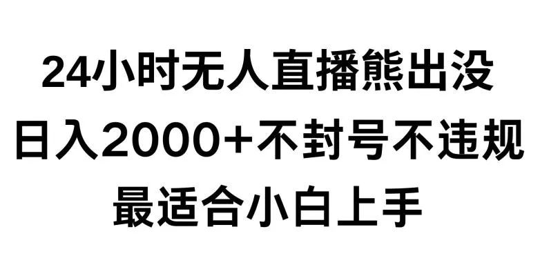 快手24小时无人直播熊出没，不封直播间，不违规，日入2000+，最适合小白上手，保姆式教学【揭秘】-山河网创