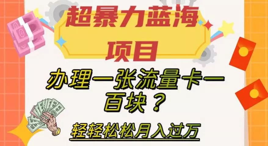 超暴力蓝海项目，办理一张流量卡一百块？轻轻松松月入过万，保姆级教程【揭秘】-山河网创