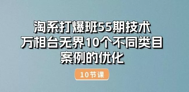 淘系打爆班55期技术：万相台无界10个不同类目案例的优化(10节)-山河网创