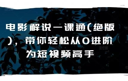 电影解说一课通(绝版)，带你轻松从0进阶为短视频高手-山河网创