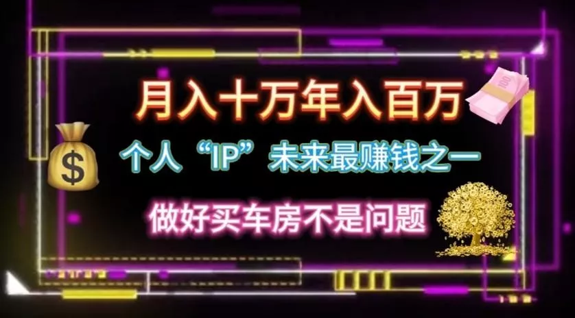 个人“ip”月入10w,年入100w