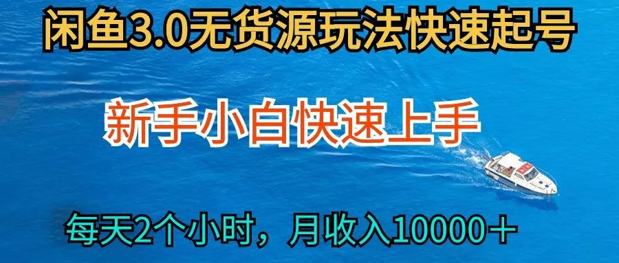 (9913期)2024最新闲鱼无货源玩法，从0开始小白快手上手，每天2小时月收入过万-山河网创