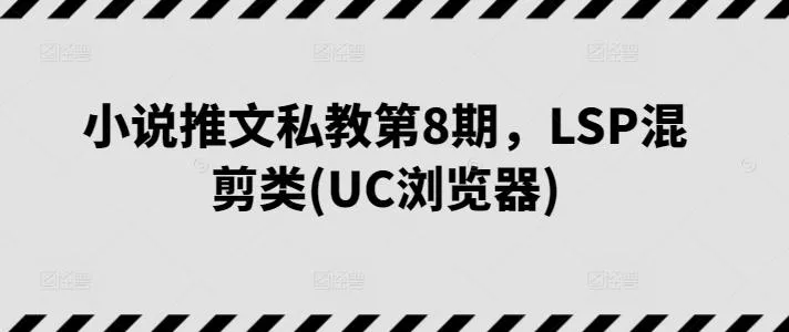 小说推文私教第8期，LSP混剪类(UC浏览器)-山河网创