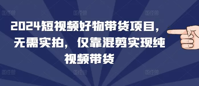 2024短视频好物带货项目，无需实拍，仅靠混剪实现纯视频带货-山河网创