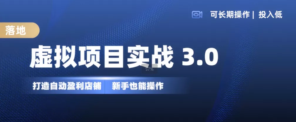 虚拟项目实战3.0，打造自动盈利店铺，可长期操作投入低，新手也能操作-山河网创