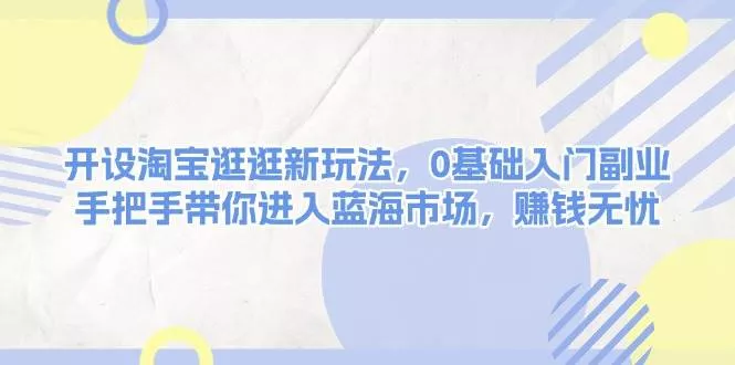 开设淘宝逛逛新玩法，0基础入门副业，手把手带你进入蓝海市场，赚钱无忧-山河网创