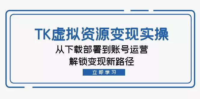 TK虚拟资料变现实操：从下载部署到账号运营，解锁变现新路径-山河网创