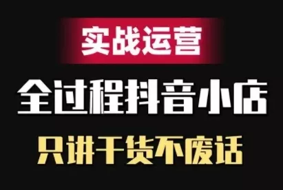 抖音小店精细化实战运营，只讲干货不废话-山河网创