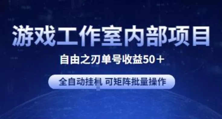 游戏工作室内部项目 自由之刃2 单号收益50+ 全自动挂JI 可矩阵批量操作【揭秘】-山河网创