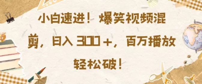 小白速进，爆笑视频混剪，日入3张，百万播放轻松破【揭秘】-山河网创