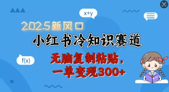 2025新风口，小红书冷知识赛道，无脑复制粘贴，一单变现300+-山河网创