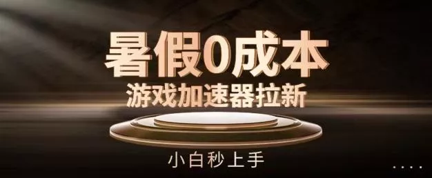 暑假0成本游戏加速器拉新，小白秒上手，无需投资【揭秘】-山河网创