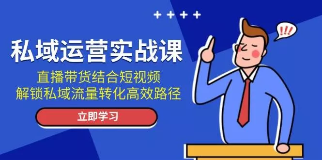 私域运营实战课：直播带货结合短视频，解锁私域流量转化高效路径-山河网创