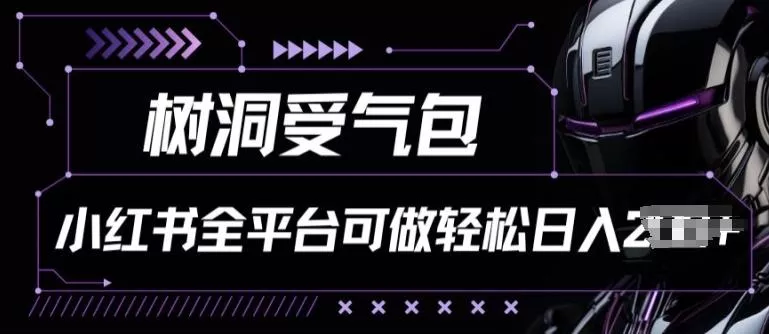 小红书等全平台树洞受气包项目，轻松日入一两张【揭秘】-山河网创