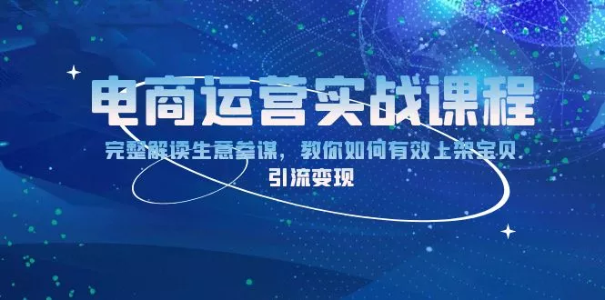 电商运营实战课程：完整解读生意参谋，教你如何有效上架宝贝，引流变现-山河网创