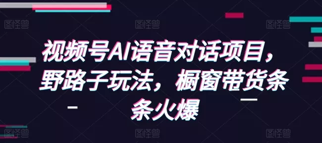 视频号AI语音对话项目，野路子玩法，橱窗带货条条火爆-山河网创