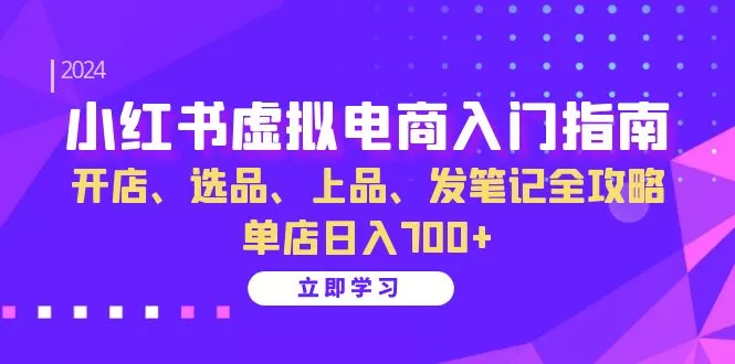 小红书虚拟电商入门指南：开店、选品、上品、发笔记全攻略 单店日入700+-山河网创