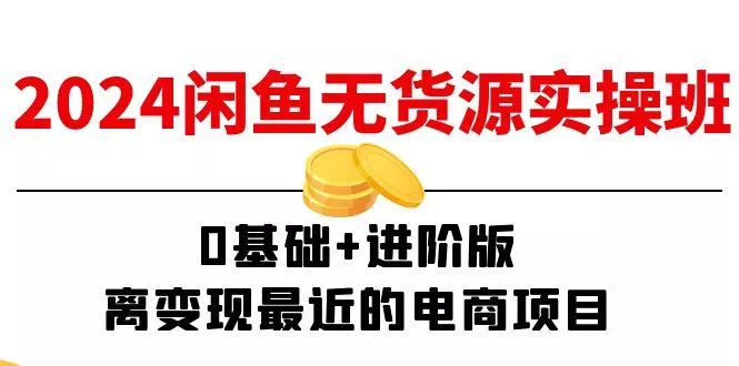 2024闲鱼-无货源实操班：0基础+进阶版，离变现最近的电商项目(15节-山河网创