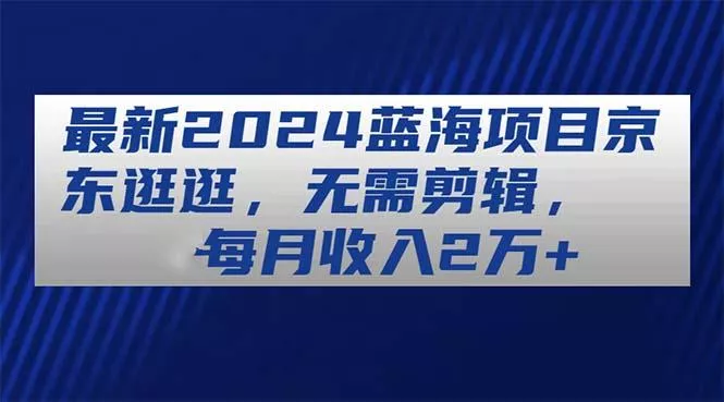 最新2024蓝海项目京东逛逛，无需剪辑，每月收入2万+-山河网创