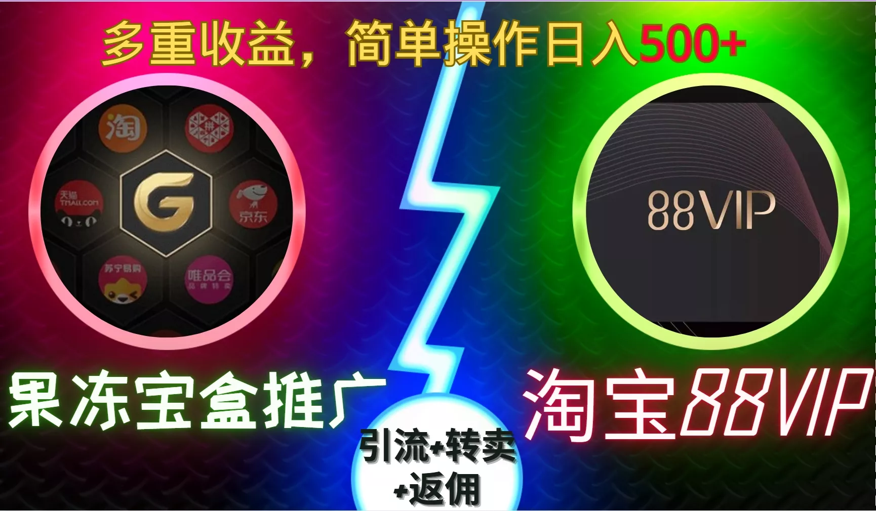 果冻宝盒推广88VIP，引流+转卖+返佣，多重收益，简单操作日入5张【揭秘】-山河网创
