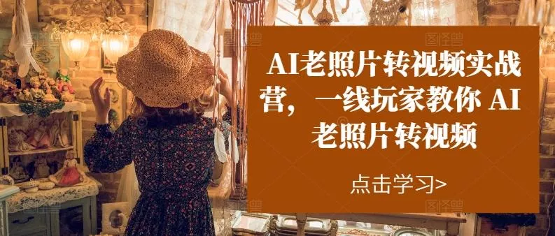 AI老照片转视频实战营，一线玩家教你AI老照片转视频-山河网创