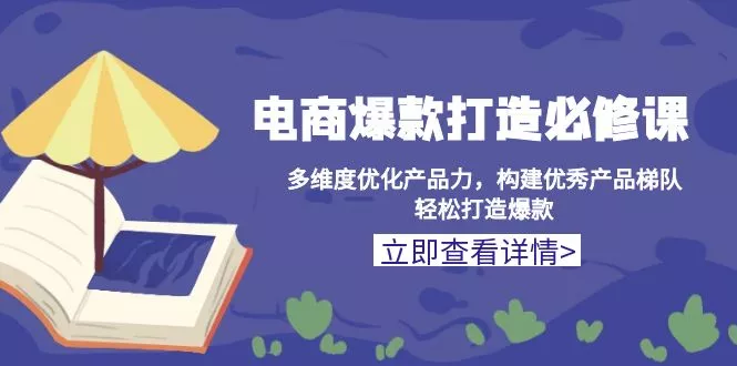电商爆款打造必修课：多维度优化产品力，构建优秀产品梯队，轻松打造爆款-山河网创