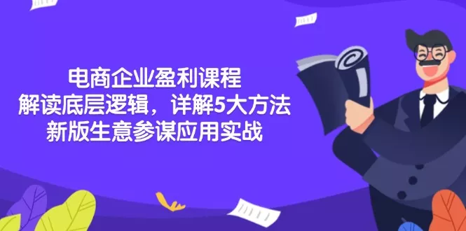 电商企业盈利课程：解读底层逻辑，详解5大方法论，新版生意参谋应用实战-山河网创