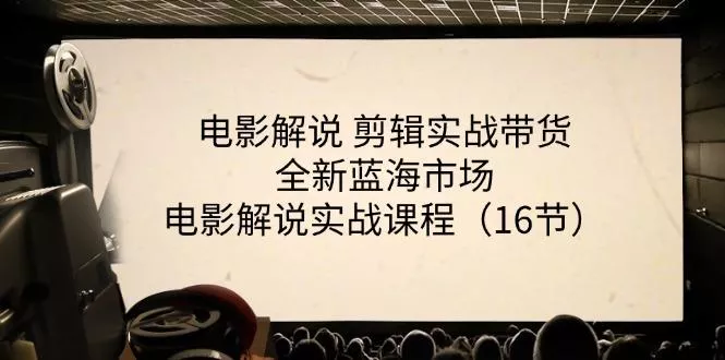 电影解说 剪辑实战带货全新蓝海市场，电影解说实战课程(16节-山河网创