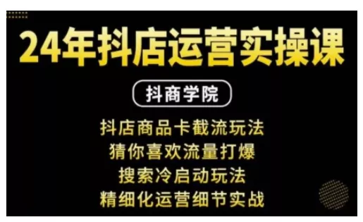 抖音小店运营实操课：抖店商品卡截流玩法，猜你喜欢流量打爆，搜索冷启动玩法，精细化运营细节实战-山河网创