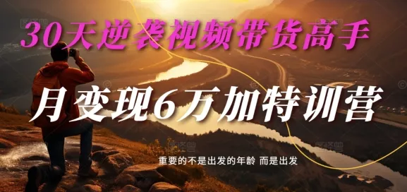 30天逆袭视频带货高手，单月变现6万加特训营-麦子甜-山河网创