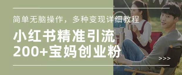 小红书混剪日引200+宝妈创业粉，简单无脑操作，多种变现详细教程-山河网创