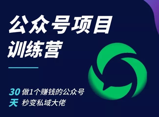 公众号项目训练营，30天做1个赚钱的公众号，秒变私域大佬-山河网创