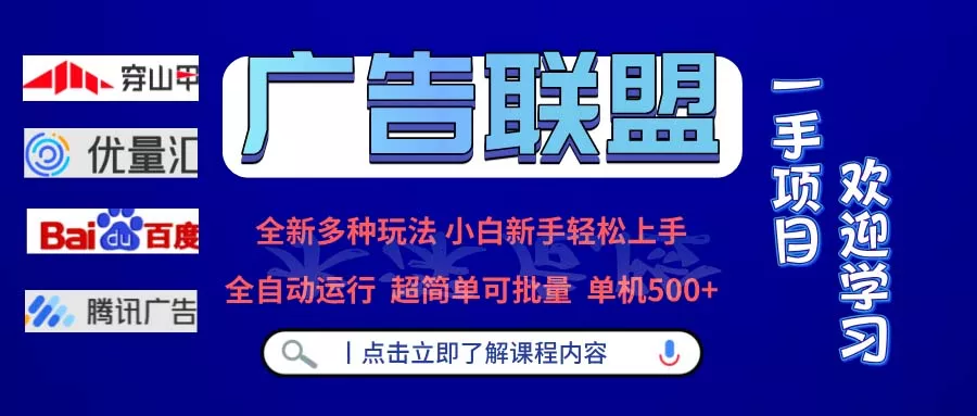 广告联盟 全新多种玩法 单机500+  全自动运行  可批量运行-山河网创