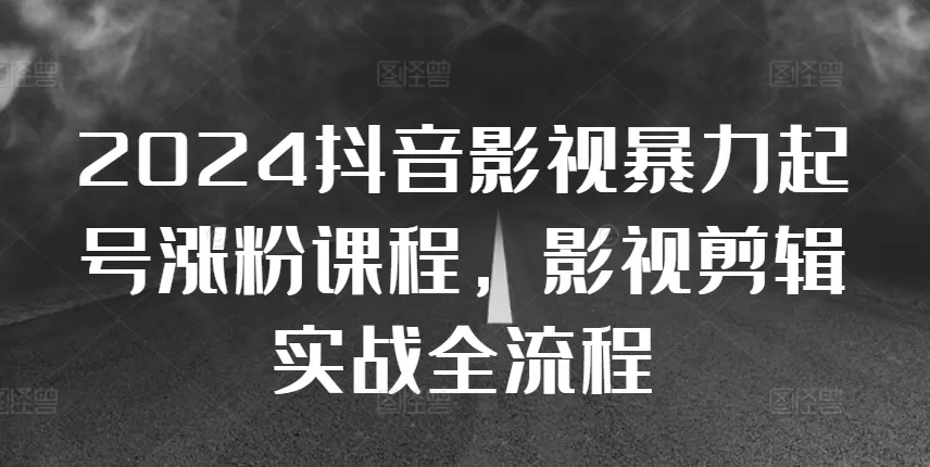 2024抖音影视暴力起号涨粉课程，影视剪辑搬运实战全流程-山河网创