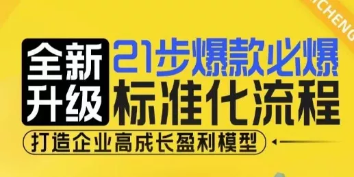21步爆款必爆标准化流程，全新升级，打造企业高成长盈利模型-山河网创