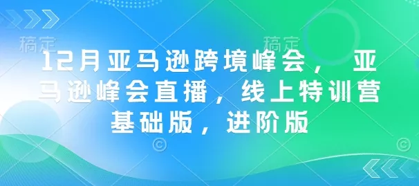 12月亚马逊跨境峰会， 亚马逊峰会直播，线上特训营基础版，进阶版-山河网创
