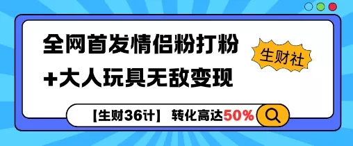 【生财36计】全网首发情侣粉打粉+大人玩具无敌变现-山河网创