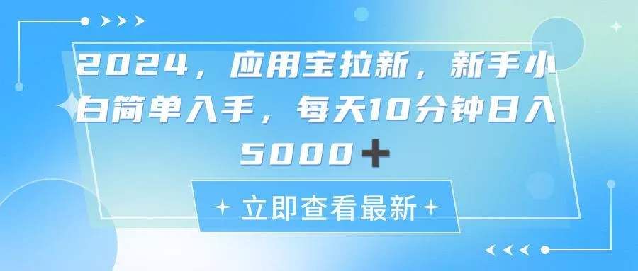 2024应用宝拉新，真正的蓝海项目，每天动动手指，日入5000+-山河网创